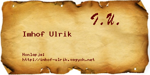 Imhof Ulrik névjegykártya